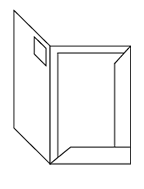 Mappe für DIN A4, mit Fensterstanzung, 2-teilig mit 2 Laschen, 4/0 farbig (Außenseite bedruckt), mit Blindprägung