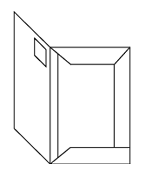 Mappe für DIN A4, mit Fensterstanzung, 2-teilig mit 3 Laschen, 4/0 farbig (Außenseite bedruckt), mit Blindprägung