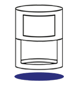 Ovaler Automatikstempel mit blauer Farbe