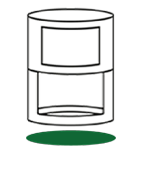 Ovaler Automatikstempel mit grüner Farbe