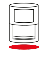 Ovaler Automatikstempel mit roter Farbe