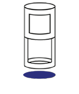 Runder Automatikstempel mit blauer Farbe