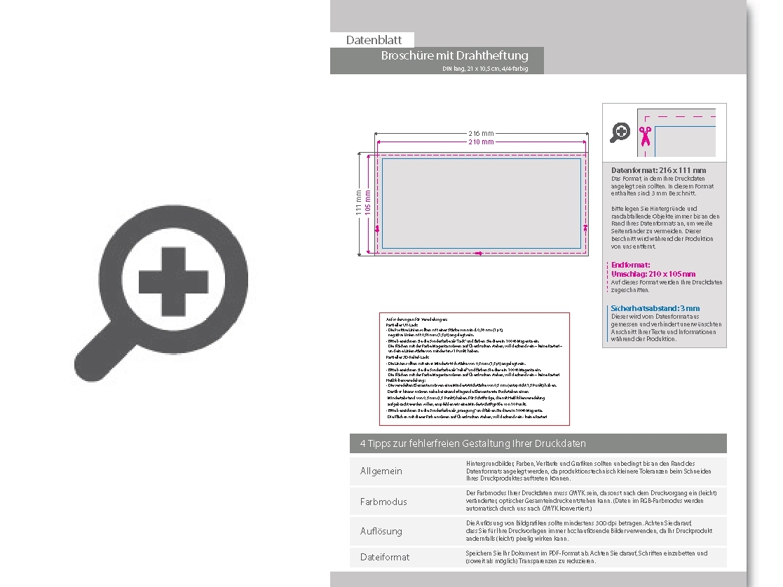 Product Bild brosch__re_mit_drahtheftung__endformat_din_lang_quer_(210_x_105_mm)__12-seitig
