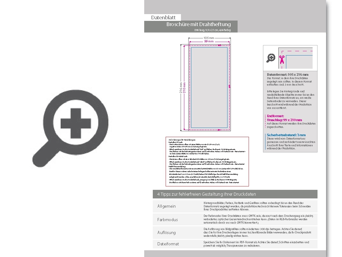 Product Bild brosch__re_mit_drahtheftung__endformat_din_lang_(99_x_210_mm)__40-seitig