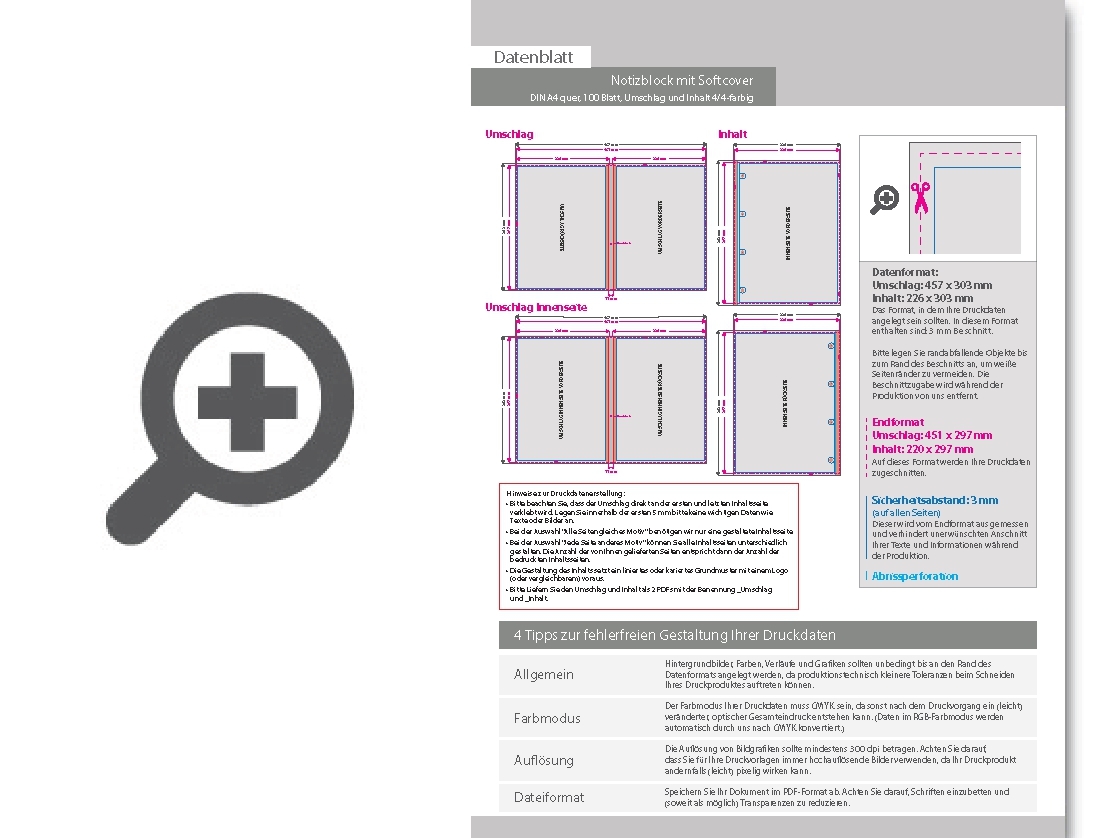 Product Bild block_mit_softcover__din_a4_quer__100_blatt__umschlag_und_inhalt_4_4-farbig_cmyk_beidseitig_bedruckt